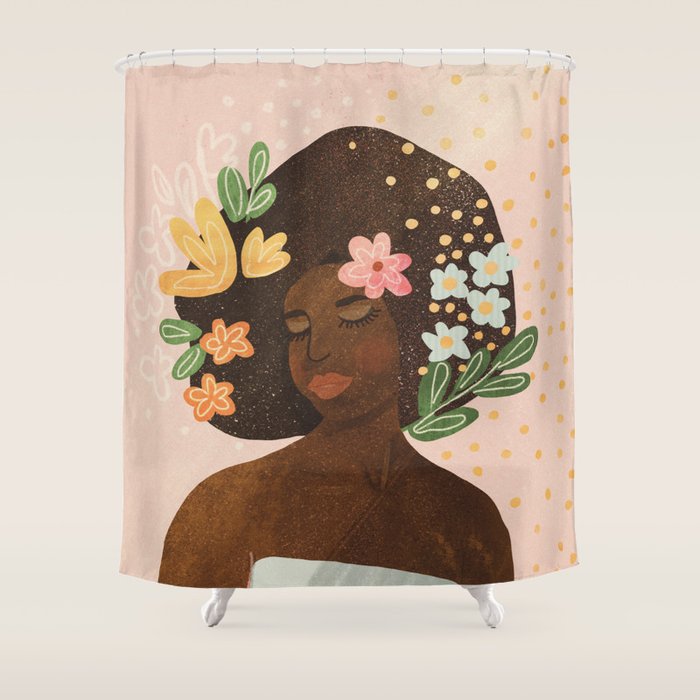 Afro Beauty Queen Shower Curtain Gallery Image 1