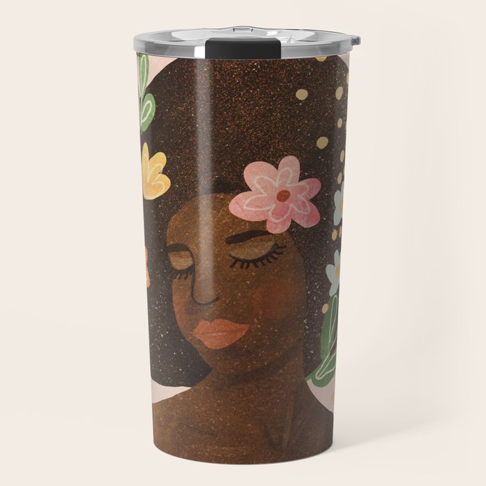 Afro Beauty Queen Travel Mug Gallery Image 1