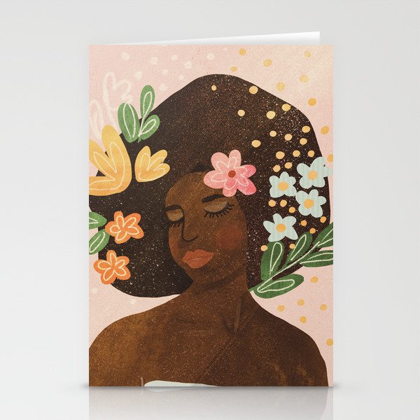 Afro Beauty Queen Stationery Card Gallery Image 1