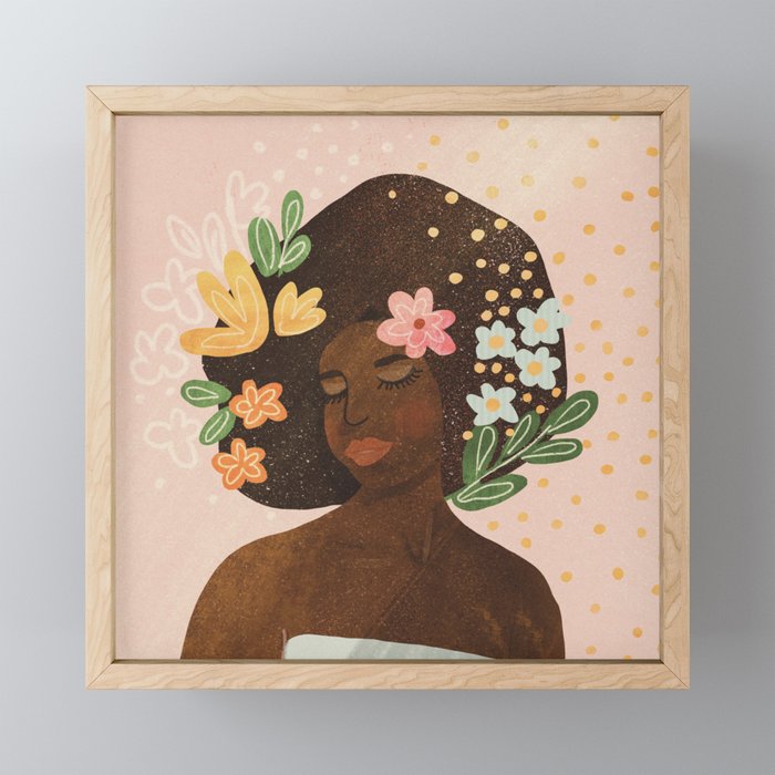 Afro Beauty Queen Mini Art Print Gallery Image 1