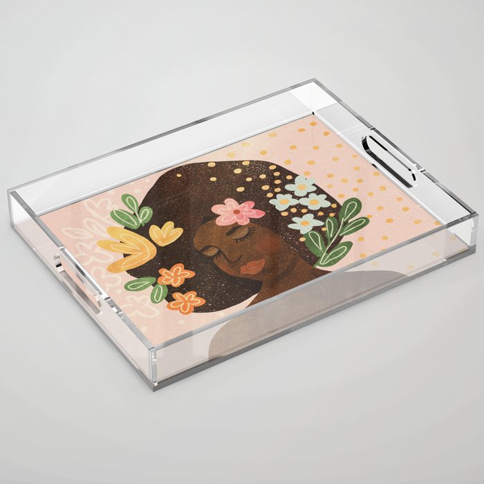 Afro Beauty Queen Acrylic Tray Gallery Image 1