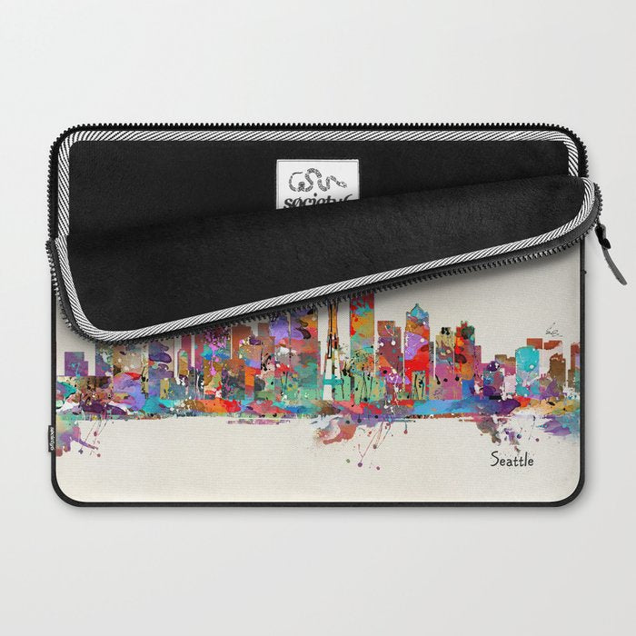 Seattle Washington skyline Laptop Sleeve Gallery Image 2