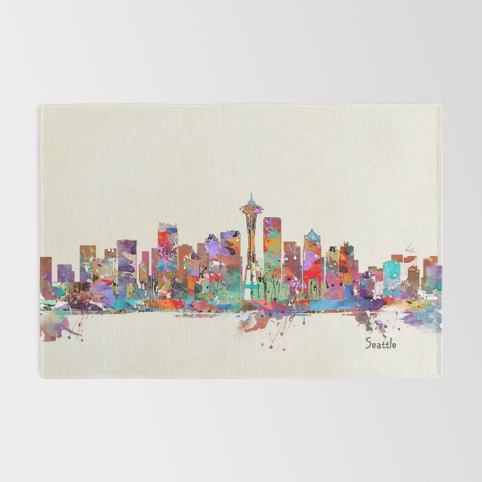 Seattle Washington skyline Rug Gallery Image 2