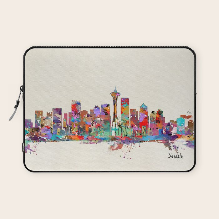Seattle Washington skyline Laptop Sleeve Gallery Image 1