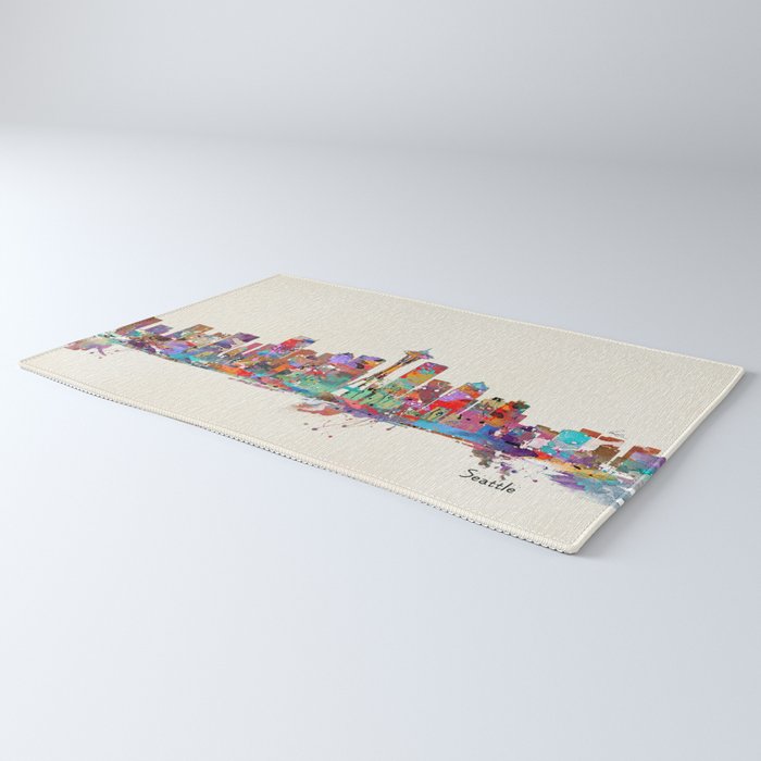 Seattle Washington skyline Rug Gallery Image 3