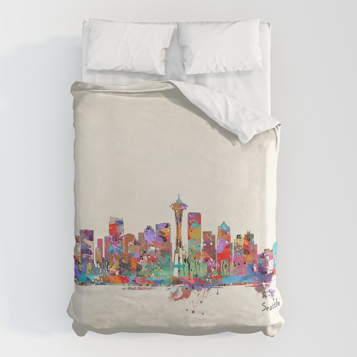 Seattle Washington skyline Duvet Cover Gallery Image 6