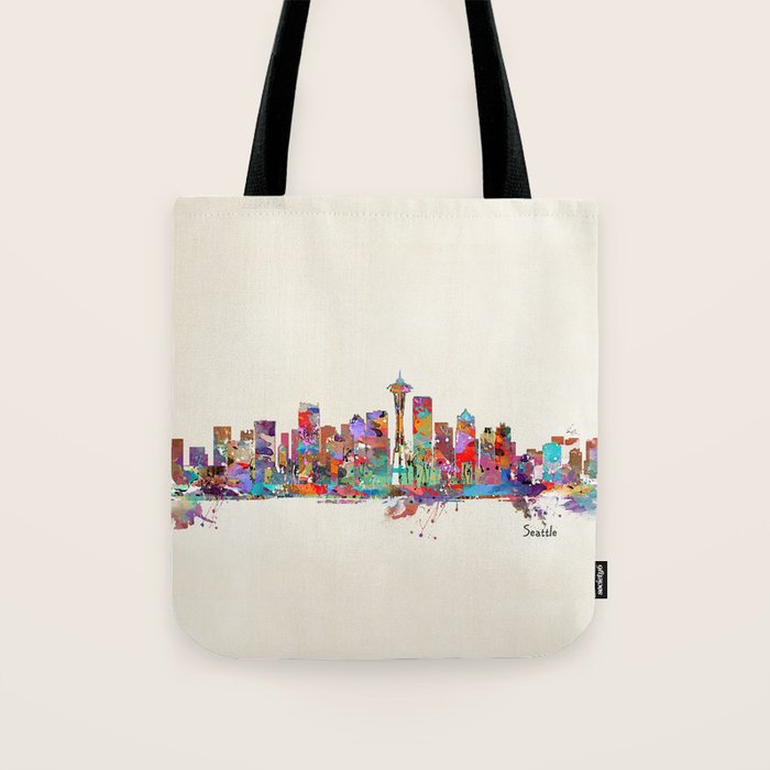 Seattle Washington skyline Tote Bag Gallery Image 1