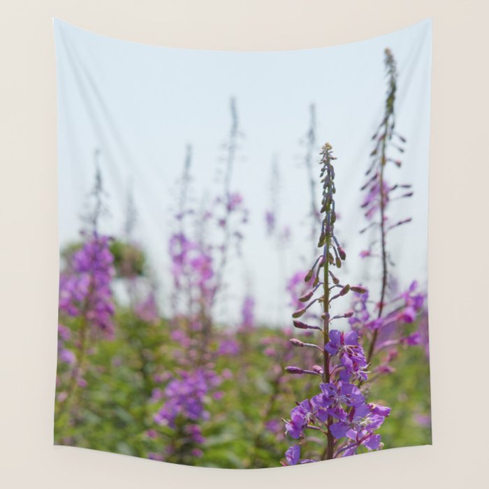 summer wildflowers no. 2 - botanical photograph maine flowers Wall Tapestry Gallery Image 1