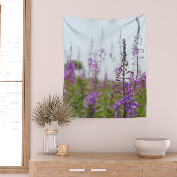 summer wildflowers no. 2 - botanical photograph maine flowers Wall Tapestry Gallery Image 2