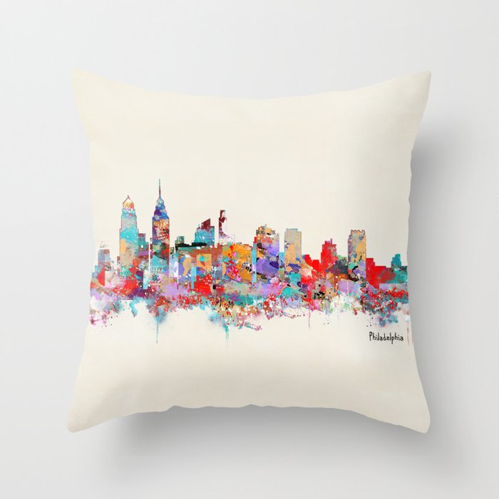 Philadelphia Pennsylvania skyline Throw Pillow Gallery Image 6