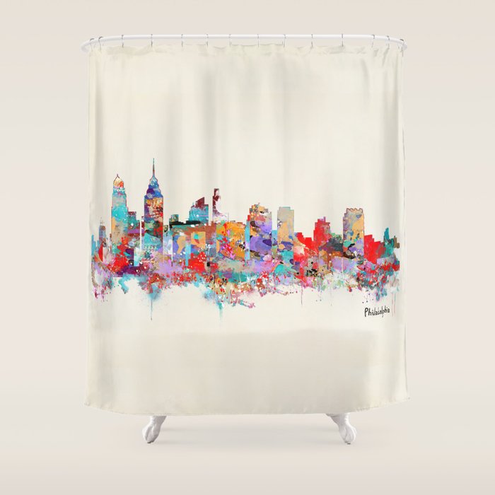 Philadelphia Pennsylvania skyline Shower Curtain Gallery Image 1
