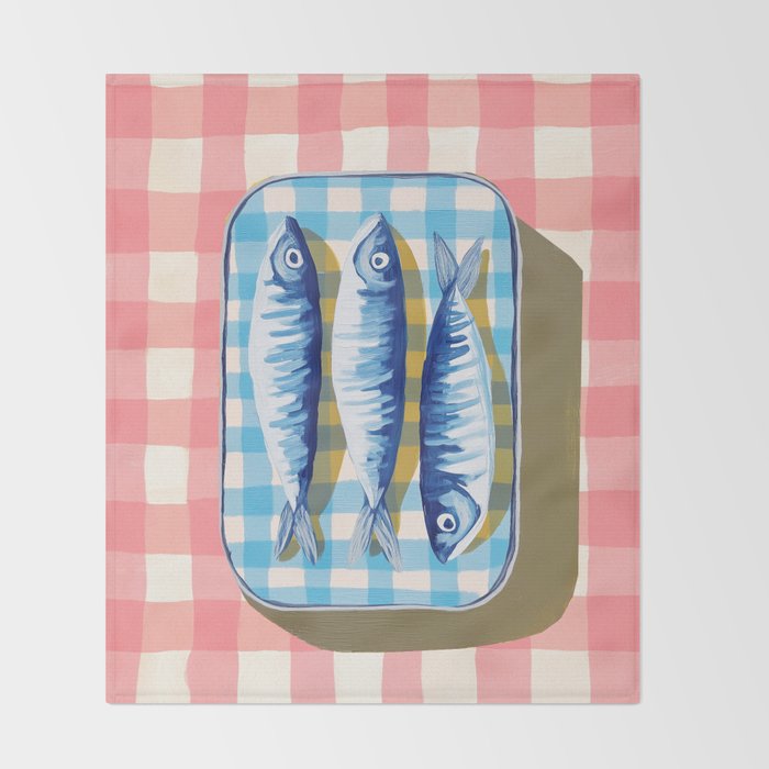 Sardine Picnic Throw Blanket Gallery Image 2