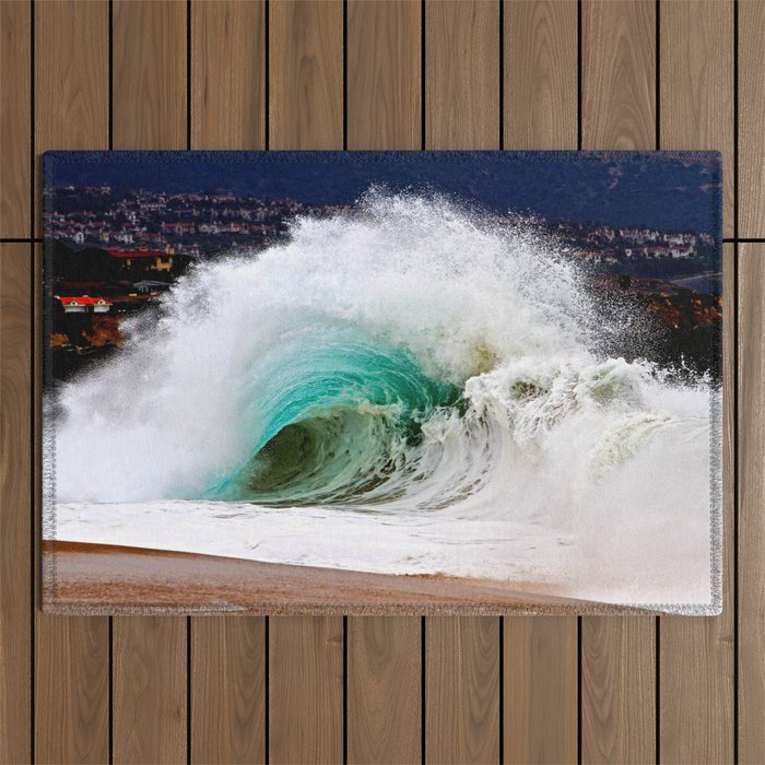 Pinwheel Shore-break Wave -  John Minar Photography  Outdoor Rug Gallery Image 1