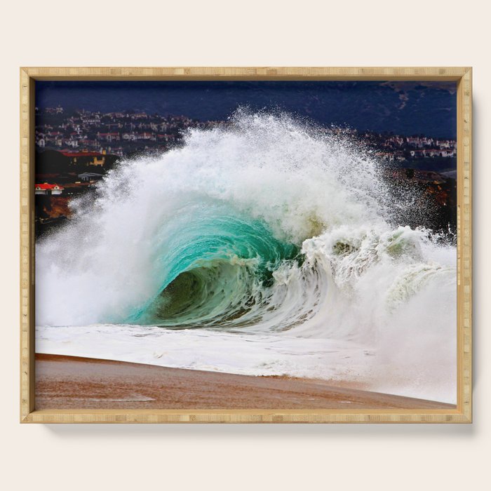 Pinwheel Shore-break Wave -  John Minar Photography  Serving Tray Gallery Image 1