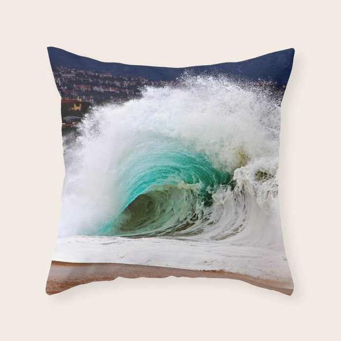 Pinwheel Shore-break Wave -  John Minar Photography  Throw Pillow Gallery Image 6
