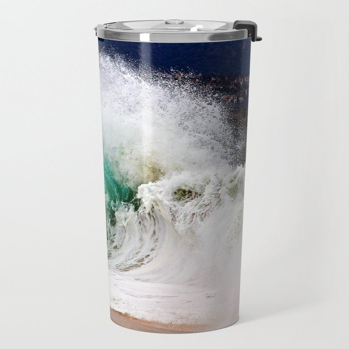 Pinwheel Shore-break Wave -  John Minar Photography  Travel Mug Gallery Image 2