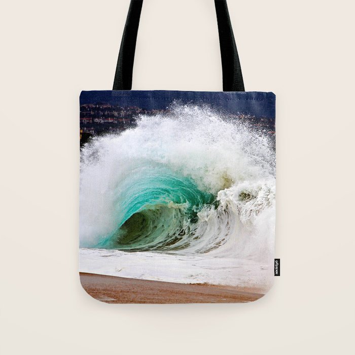 Pinwheel Shore-break Wave -  John Minar Photography  Tote Bag Gallery Image 1