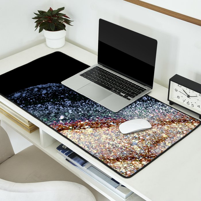 FLAWLESS GREY & GOLD Desk Mat Gallery Image 2