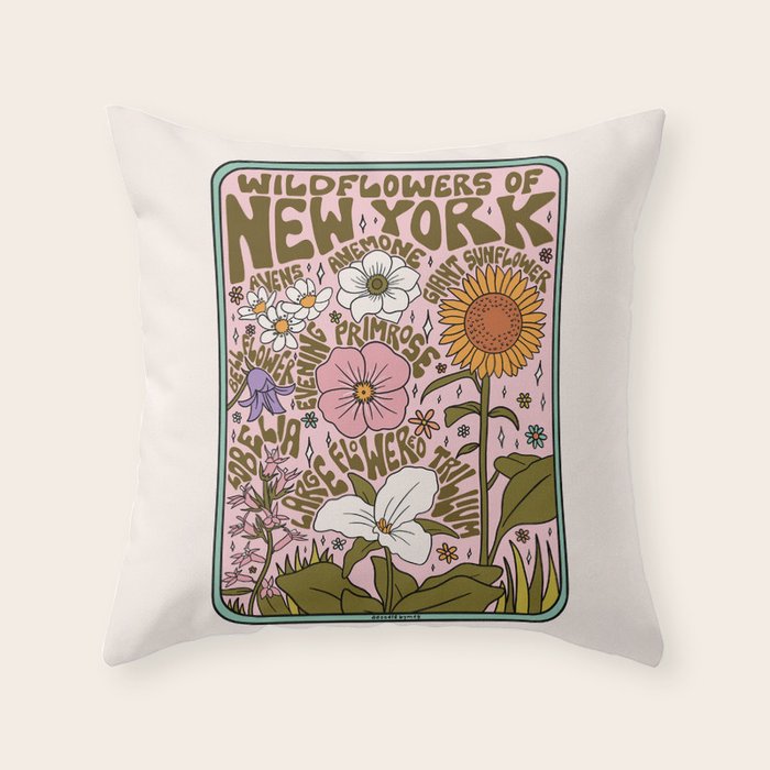 New York Wildflowers Throw Pillow Gallery Image 6