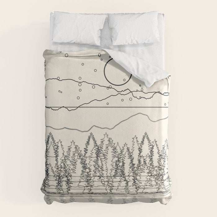 Minimal Line Mountain Beauty II Duvet Cover Gallery Image 6