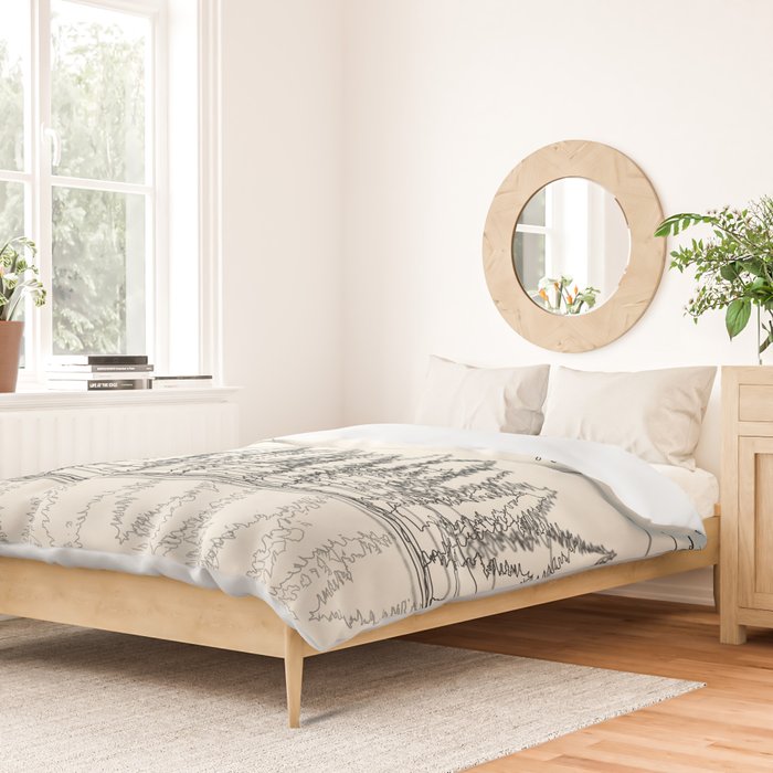 Minimal Line Mountain Beauty II Duvet Cover Gallery Image 2