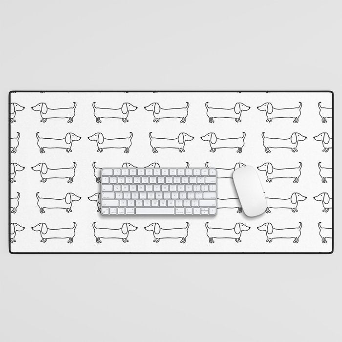 Dachshund in black-white Desk Mat Gallery Image 1