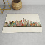 seattle city skyline Rug Gallery Image 1