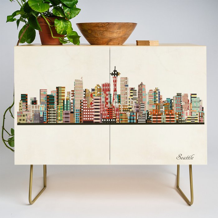 seattle city skyline Credenza Gallery Image 1