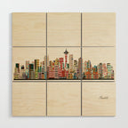 seattle city skyline Wood Wall Art Gallery Image 1