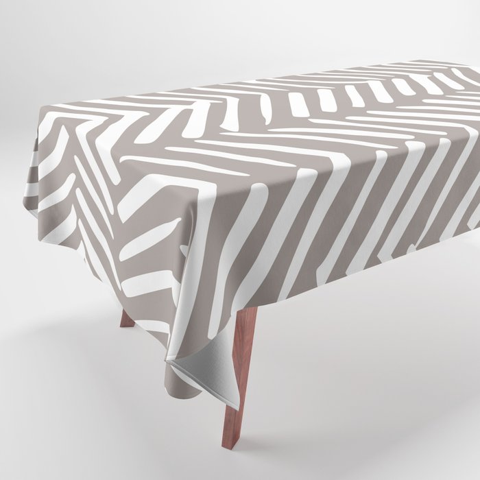 Abstract Herringbone Pattern, Rustic, Light Brown Tablecloth Gallery Image 1