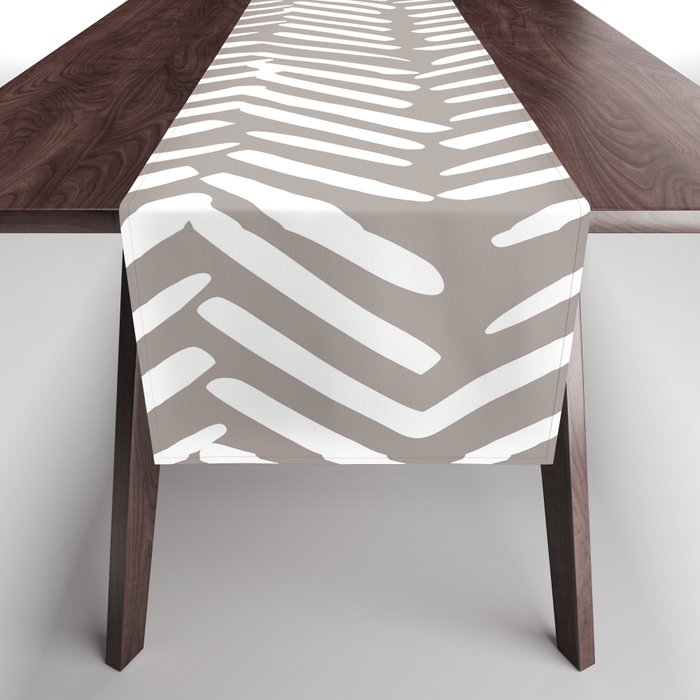 Abstract Herringbone Pattern, Rustic, Light Brown Table Runner Gallery Image 1