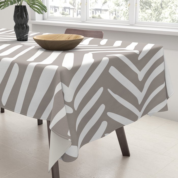 Abstract Herringbone Pattern, Rustic, Light Brown Tablecloth Gallery Image 3