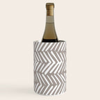 Abstract Herringbone Pattern, Rustic, Light Brown Wine Chiller Gallery Image 2