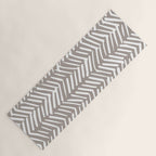 Abstract Herringbone Pattern, Rustic, Light Brown Yoga Mat Gallery Image 1