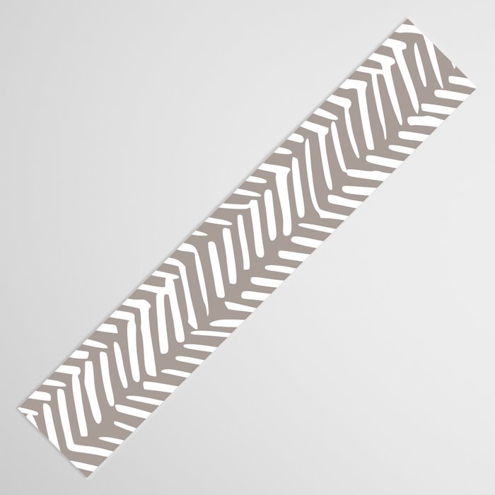 Abstract Herringbone Pattern, Rustic, Light Brown Table Runner Gallery Image 3