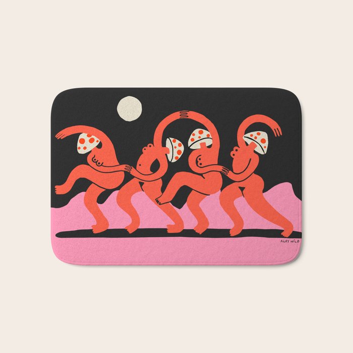 Full Moon Mushroom Dance  Bath Mat Gallery Image 1