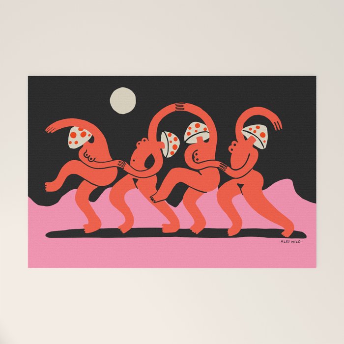 Full Moon Mushroom Dance  Welcome Mat Gallery Image 1