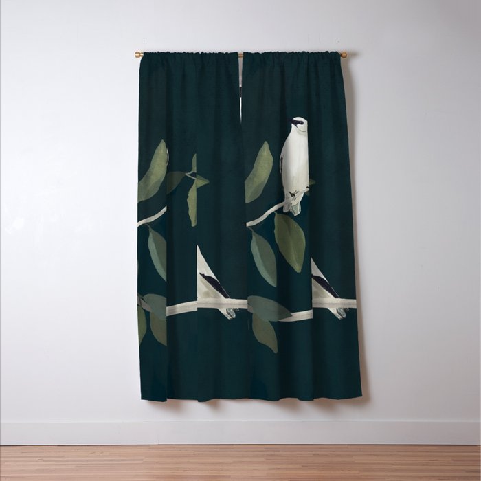 Minimalist Birds On Branch 2 Window Curtain Gallery Image 3