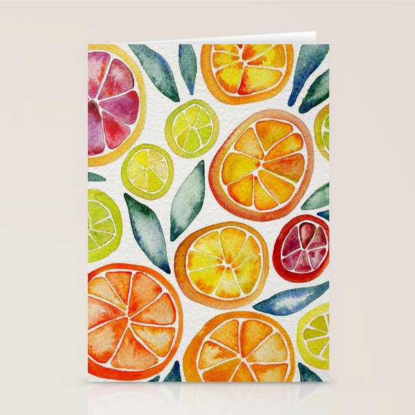 Sliced Citrus Watercolor Stationery Card Gallery Image 1