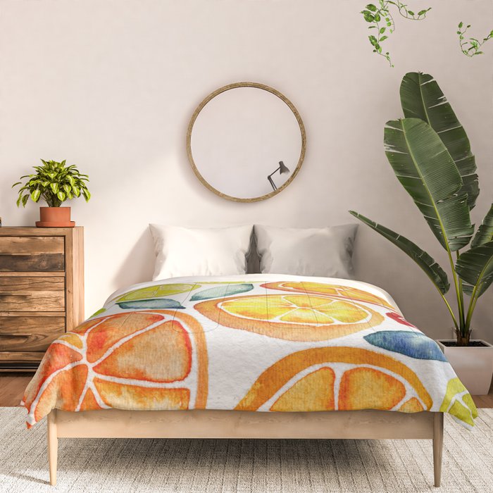 Sliced Citrus Watercolor Comforter Gallery Image 3