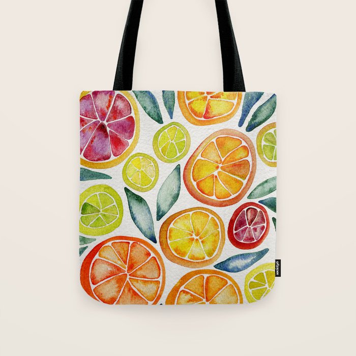 Sliced Citrus Watercolor Tote Bag Gallery Image 1