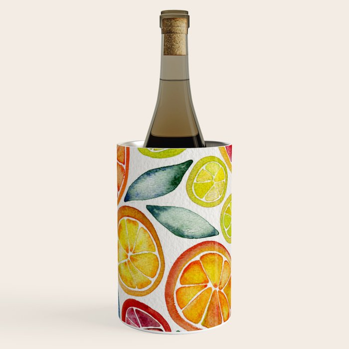 Sliced Citrus Watercolor Wine Chiller Gallery Image 1
