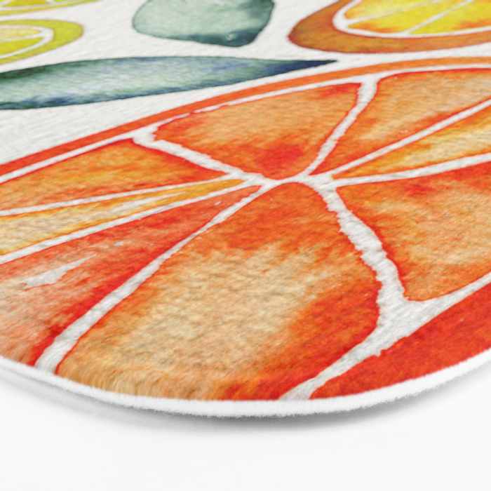 Sliced Citrus Watercolor Bath Mat Gallery Image 3