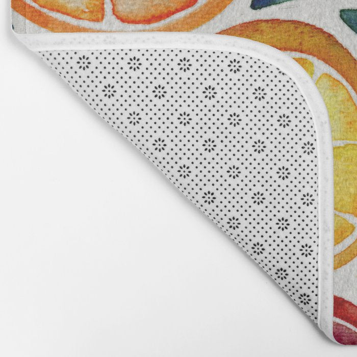 Sliced Citrus Watercolor Bath Mat Gallery Image 2