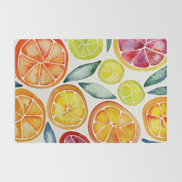 Sliced Citrus Watercolor Rug Gallery Image 2