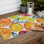 Sliced Citrus Watercolor Outdoor Rug Gallery Image 2