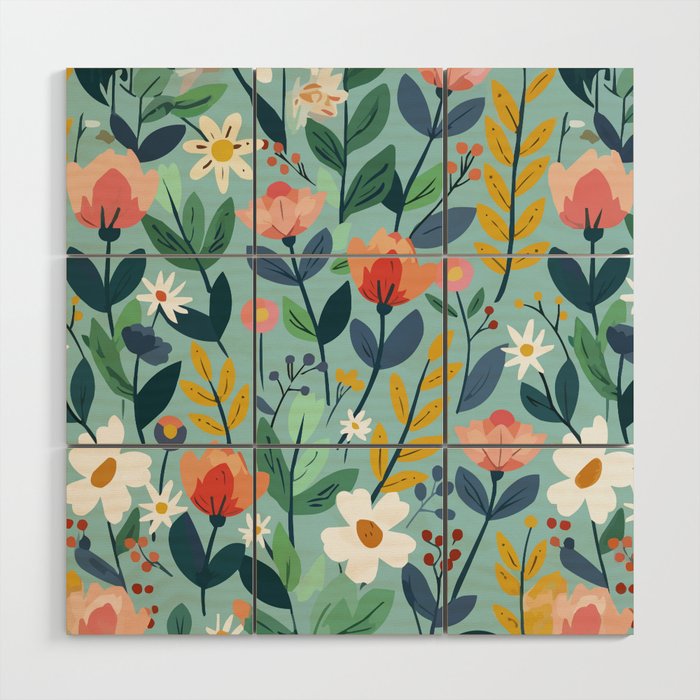 Whimsy Floral Infusion Wood Wall Art Gallery Image 1