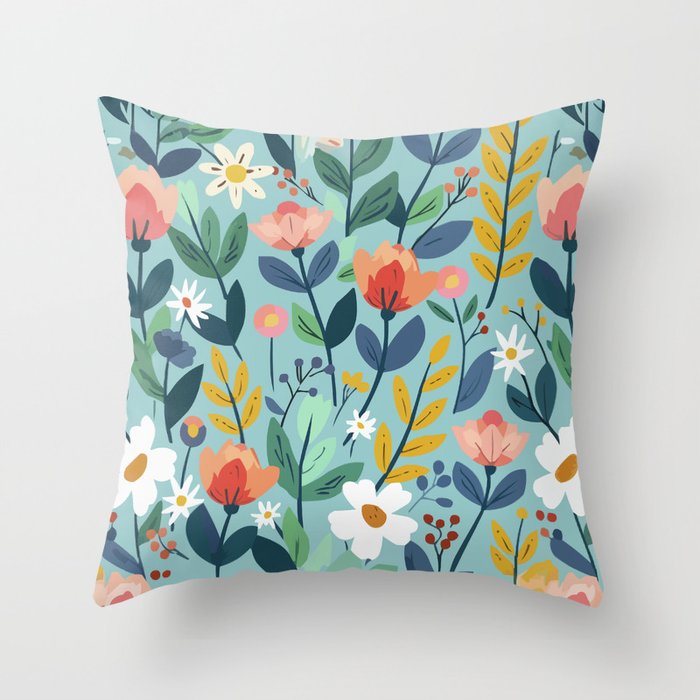 Whimsy Floral Infusion Throw Pillow Gallery Image 1