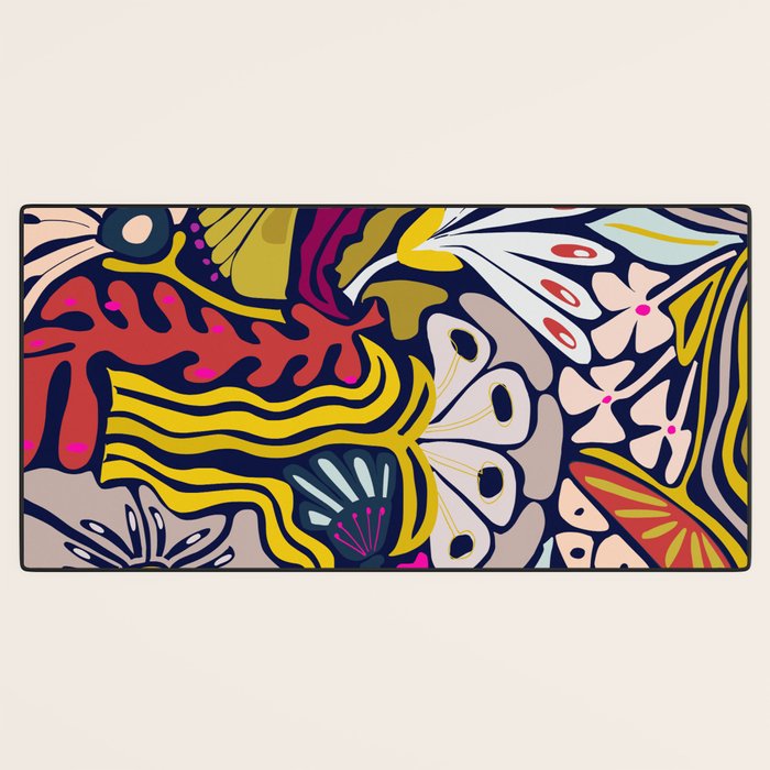 Playful flowers illustration Desk Mat Gallery Image 3