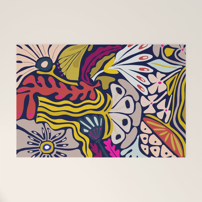 Playful flowers illustration Welcome Mat Gallery Image 1